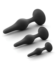 Load image into Gallery viewer, Blush Anal Adventures Platinum Silicone Beginner Plug Kit - Black