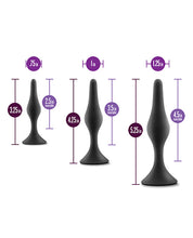 Load image into Gallery viewer, Blush Anal Adventures Platinum Silicone Beginner Plug Kit - Black