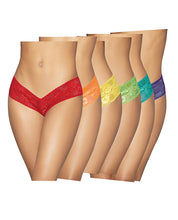 Load image into Gallery viewer, 6 pc Low Rise Neon Pride Panty Pack Asst. Colors O/S
