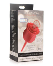 Load image into Gallery viewer, Inmi Bloomgasm Rose Buzz Dual Ended 5X Air Clit Stimulator &amp; 7X Vibrator - Red